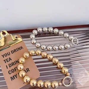 Shimmering Beaded Cellphone Charm Colorful Round Bead Mobile Phone Chain Bag Accessory Fashionable Phone Pendant