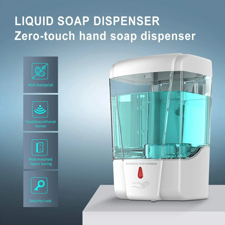 Automatic Soap Dispenser 700ml Touchless Wall-Mounted Soap ...