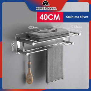 Towel Rack Towel Shelf Bathroom Rack Wall-Mounted Towel Rack Perforated Toilet Storage Rack