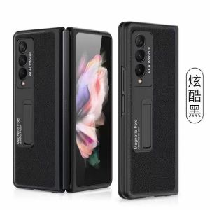 Fold4 / Fold3 / Fold5 เคส GALAXY Z พื้นผ้า PU + ขาตั้ง เสื้อร้านกระชับ สีเหลือง รสที่ประกอบด้วย (พร้อมส่งในไทย)