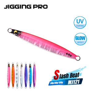 Jigging Pro 60G 80g 100g Slash Beat Mồi Câu rung bằng kim loại nước mặn dọc mồi Jig sáng đồ chơi câu cá đồ câu cá
