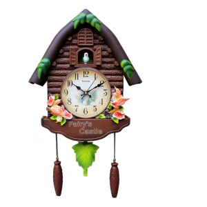 MANNA-C Chinese Style Cuckoo Swing Wall Clock Creative Fashion Modern Design Art Cartoon Clocks for Home Office Decor Hourly Chiming Hanging Watch