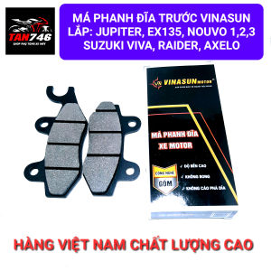 Má phanh bố thắng đĩa trước VINASUN lắp Exciter 135 heo dầu 2 piston Jupiter Nouvo 110 Viva Hayate xăng con
