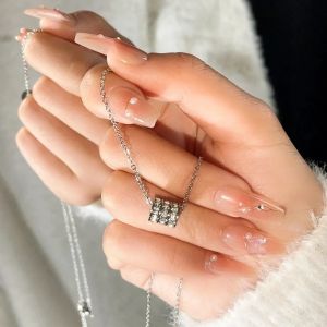 Stainless steel necklace for women high-end zircon geometric niche pendant light luxury design accessory fashionable and simple jewelry