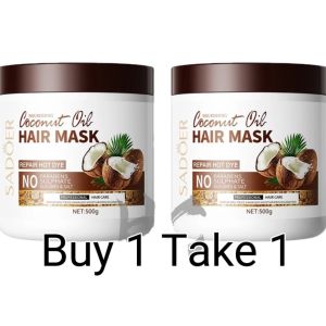 6Pcs SADOER Coconut hair mask Nourishing conditioner creamsilk treatment for rebonded 500g