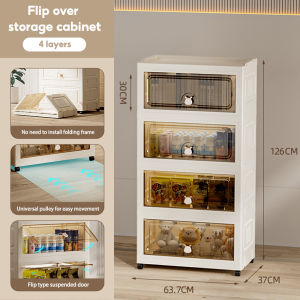 Bestseller Foldable Storage Box Installation Free Storage Cabinet with Flip Cover Plastic Wardrobe Space Savers Organizer Storage Stackable Storage Cabinet
