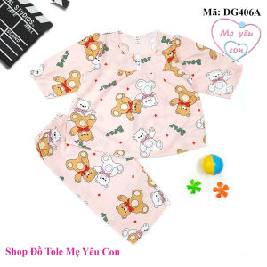 Bộ dài tay bé gái Size 3 (9-11kg) Tole/lanh 2 da loại 1 mát rượi. Có nút cài phía trước cổ áo.