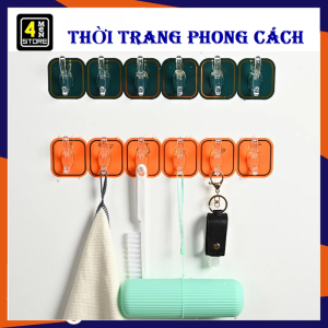 Thanh 6 Móc Dán Tường Siêu Dính Mẫu Mới Treo Đồ Quần Áo Khăn Đồ Dùng Nhà Bếp - Móc Treo Quần Áo Dán Tường 6 Chấu