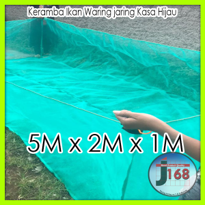 Keramba Ikan premium waring Kasa hijau untuk benih ikan ukuran 5x2x1 siap pakai