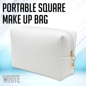 PrintYourStyle PU Leather Pencil Case with Zipper - Portable Makeup Bag in Red/White/Black