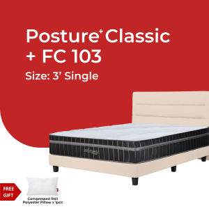 (FULL SET) Goodnite Posture Classic 10.5inch 7 Turn Posture Spring Mattress + FC103 Bed Frame