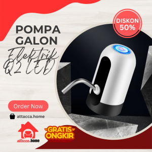 Pompa Galon Elektrik Q2 LED Dispenser Pencetan Air Minum Otomatis Terbaru Cas Charge Rechargeable Gratis Ongkir