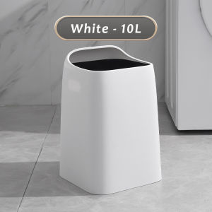 JustLiving Thùng Rác Miệng Mở Nghiêng Gia Dụng 10L/18L Thùng Rác Nhà Bếp Và Phòng Tắm Thùng Rác Văn Phòng Thời Trang Nhà Vệ Sinh Phòng Ngủ Thùng Rác Màu Trơn Bằng Nhựa Thùng Rác Thùng Rác Tong