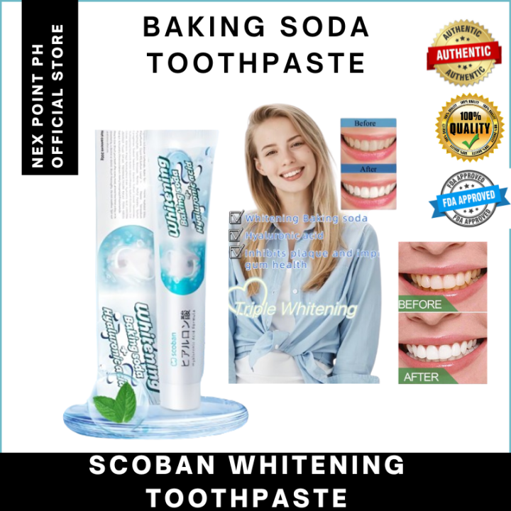 [FDA approved]Scoban Whitening Toothpaste + Mouthwash 200ml Baking Soda ...