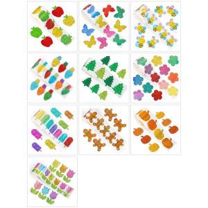 500 cái lấp lánh Sticker 15 mét gói nhãn dán cho con dấu phong bì bao bì nhãn dán lưu bút giáo viên Sticker