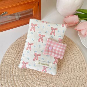 GIORGIONE Fabric Floral Patterns Notebook Multipurpose Detachable Diary Diary Protective Cover Portable Aesthetic Bow Print Diary Book Student