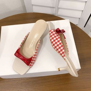 [Free Shipping] Versatile High-Heeled Sandals A New Spring/Summer Style Featuring A Gentle Cute And Sweet Bow Design
