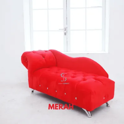 Sofa Sabdar Grande Sofa Minimalis Chaise Longue Modern Kaki Chrome