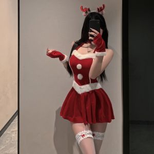 U Gonna S Christmas Sleepwear for Women Dress Red Sleeveless Push Up Lingerie Nightwear Fashion 2025 New Design Elastic Party Christmas Gift