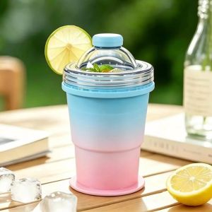 Silicone Ice Mold Cup Foldable Portable Freezer Tumbler Reusable Chilled Drinks Home Kitchen