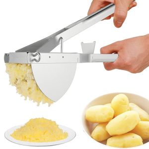 LMETJMA Potato Ricer Stainless Steel Potato Masher Heavy Duty Potato Ricer Masher For Baby Food Fruit Vegetable Juicer KC01542026