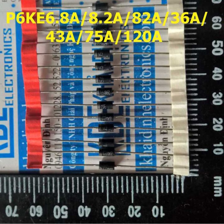 Packung mit 50 Stück) Chanzon TVS Dioden P6KE6.8A P6KE6.8 600W 6.8V DO