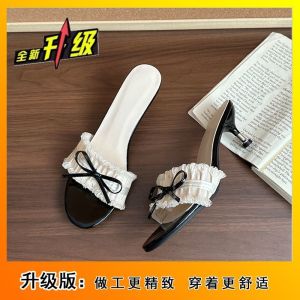 [Free Shipping] 2026 Summer New Breathable Sandals Comfortable To Wear Available In Large Sizes With A Bow Design And A Single-Strap Heel