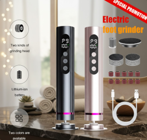 [SG Stock] Pro Electric Foot Grinder | 9-Speed Adjustable Callus Remover with LED Display | 3000mAh Battery & Alloy Body | Professional Pedicure Tool for Dead Skin & Calluses