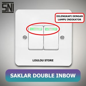 Saklar Engkel Double Inbow Ganda Tanam Dinding IB VISICOM VS 902 VS902 Saklara Double Visicom