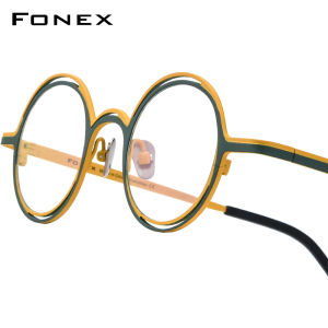 FONEX Titanium Glasses Frame Women 2025 New Fashion Brand Design Retro Vintage Round Eyeglasses Men Ultralight Japanese High-Quality Optical Eyewear 85774