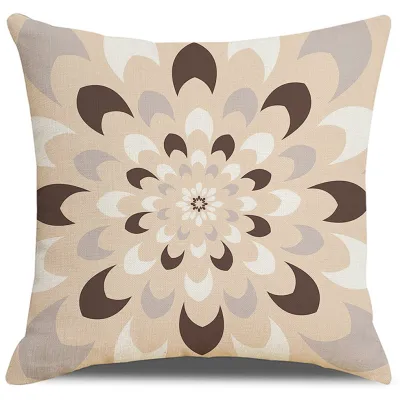 Brown geometric pillow cover 40 × 40.45 × 45.50 × 50.60 × 60.Muslim New Year decorative linen sofa cushions covers.