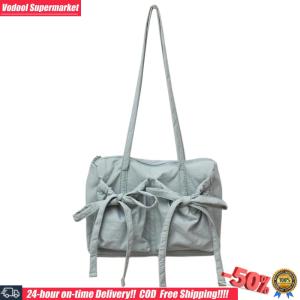 [Vodool]ผู้หญิงน่ารักกระเป๋าสะพายซิปปิดแฟชั่นไหล่กระเป๋าสีทึบการเดินทางกระเป๋าถือกระเป๋าเด็กสาวกลางแจ้งกระเป๋าทุกวัน