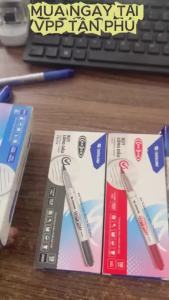 Hộp 10 Bút lông dầu Thiên Long PM04 - Bút dạ kim không xóa được viết lên kính gỗ bìa carton