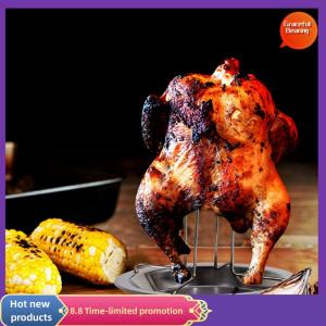 Graceful Roasting Grill Stand Chicken Roaster Rack Kitchen Outdoor BBQ Tools Carbon Steel Non-stick Grilled Chicken Plate