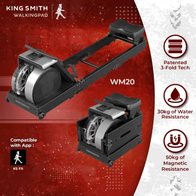 Kingsmith WM20 2-in-1 Foldable Magnetic Water Rowing Machine ★ Water Rower ★ Up to 80kg Pulling Force