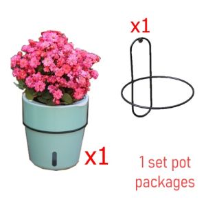 NEXCAM Self Watering Wall or Hanging 6.5" round shape resin PP flower planter pot