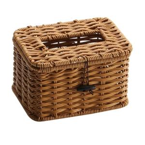 Tissue Dispenser Decorative Rattan Napkin Holder Easy Install Paper Towel Container for Living Room Bedroom Decoration