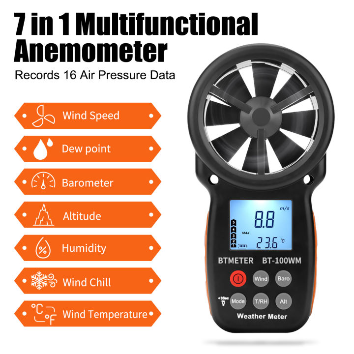 【Unbeatable Prices】 BTMETER BT-100-WM Digital Anemometer Barometer ...