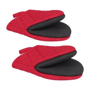 Extra Long Oven Mitts Heatproof Up To 260°C Double Layer Protections Cotton Lined For Baking Roasting