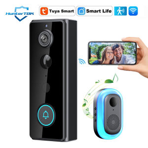 Wireless Smart Doorbell Camera with PIR Motion Detection 2-Way Talk Night Vision IP65 Waterproof Tuya Smart App for Home Security