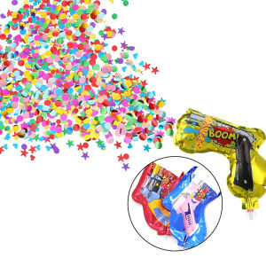 SHUAIAN Balon Pistol Dekorasi Pesta Ulang Tahun Balon Pistol Confetti