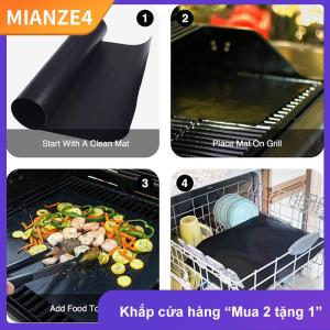 [COD] MIANZE4 Tái sử dụng không dính BBQ nướng mat nướng thịt nướng lót công cụ nhà bếp