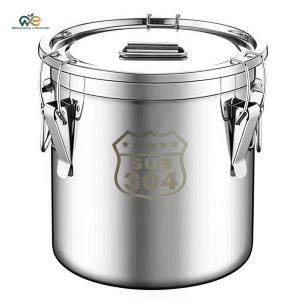 6/12/21/33L Stainless Steel Airtight Canister with Handles Food Storage Container Food Oil Sugar Milk Storage Bucket for Home Kitchen Bar Restaurants [Winnereco Lifestyle]