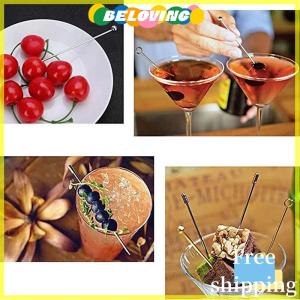 Beloving Flash Sale 4PCS Stainless Steel Cocktail Sticks Fruit Sticks Reusable Drink Martini Picks