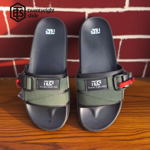 Twenty Eight - YACARE Sandal Slide Pria PHYLON Sandal Slop Combine Upper Webing Green Army Premium