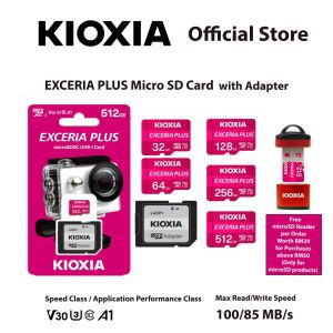 ♥100%Original Product+FREE Shipping+COD♥  KIOXIA Exceria Plus microSD C10 U3 class R100/W85 w/SD Adapter (32GB/64GB/128GB/256GB)