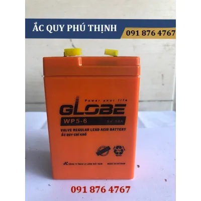 Ắc quy chạy quạt xe ô tô trẻ em Globe 6V-5Ah WP5-6