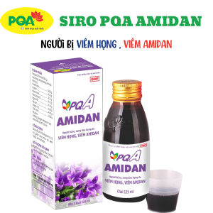 PQA Amidan chai 125ml dùng cho người bị Viêm Họng Viêm Amidan Giúp bổ phế giảm ho giảm sưng đau do viêm Amidan viêm họng