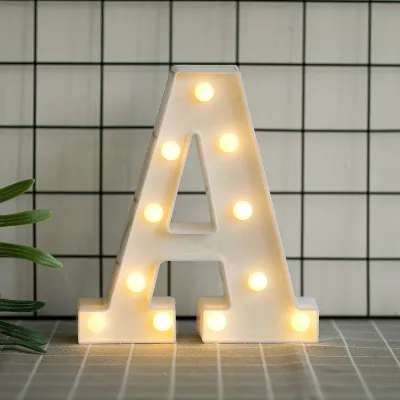 26 Letters LED Lights DIY Symbol Sign Heart Name Light Romantic Proposal Home Decor Luminous Number Lamp Battery Night Light For Wedding Birthday Christmas Ornament Alphabet 3D Letter With Light Valentines Gift Ideas Party Decorations Set Fairy Lights
