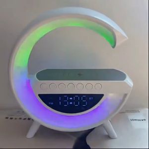 G2301 Bluetooth speaker white Colorful night light smart alarm clock ambient Light USB speaker